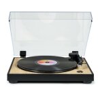 Tourne disque pr� - amplifi� thomson tt300 finition bois / noir - 33 / 45 tours lecture et retour du ...
