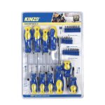 Tournevis kinzo - kit de 31 pices - embouts plats - bleu