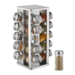 Relaxdays tourniquet à épices avec 20 pots étagère rotative à 360° inox verre h x d 33 x 20 cm organiseur ... Relaxdays tourniquet à épices avec 20 pots étagère rotative à 360° inox verre h x d 33 x 20 cm organiseur ...