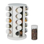 Relaxdays tourniquet � �pices 20 pots chacun avec embout tamiseur rotatif � 360� effet bois hd 335x19 ...