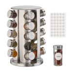 Relaxdays tourniquet à épices avec 20 pots en verre 40 étiquettes rotatif 360° remplir acier inoxydable ... Relaxdays tourniquet à épices avec 20 pots en verre 40 étiquettes rotatif 360° remplir acier inoxydable ...