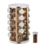 Relaxdays tourniquet à épices avec 20 pots en verre rotatif 360° acier inox bois hd 34 x 195 cm argenté ... Relaxdays tourniquet à épices avec 20 pots en verre rotatif 360° acier inox bois hd 34 x 195 cm argenté ...