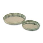 Tourtire cannele professionnelle fer blanc  fond fixe 220 mm de diamtre