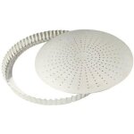 Tourti�re cannel�e - tellier - fond perfor� amovible - en fer blanc - �26 cm