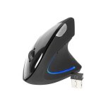 Souris ergonomique sans fil tracer flipper rf nano usb - noir - 6 boutons - 1600 dpi