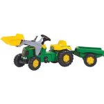 Tracteur  pdales enfant john deere avec chargeur et remorque rolly kid - vert et jaune - 3 ans et plus ...