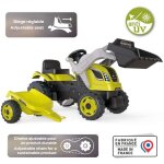 Tracteur  pdales farmer max + remorque + pelle - smoby - vert - enfant - 3 ans et plus