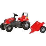 Tracteur  pdales rolly junior + remorque rolly kid - rolly toys - rouge - mixte - a partir de 3 ans ...