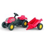 Tracteur  pdales rolly kid + remorque - rolly toys - rouge - pour enfant de 2 ans 1 / 2  5 ans