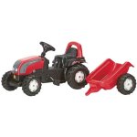 Tracteur � p�dales - rolly toys - valtra avec remorque - jaune - mixte - 134x47x52cm
