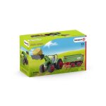Tracteur avec remorque - schleich - farm world - chargeur frontal - figurine peinte  la main