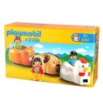 Train des animaux - playmobil 1. 2. 3 - comprend 3 personnages et 3 wagons en forme danimaux
