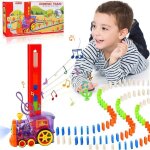Train lectrique domino avec 60 pcs blocs de domino jouet de train domino avec lumires et musique pour ...