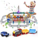 Train �lectrique jouet marsee 140 pi�ces avec voies ferr�es - jouet �ducatif pour enfants