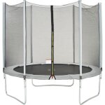 Trampoline � 250 cm gris - kangui - maxi eco avec filet