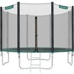 Trampoline � 305 cm avec �chelle filet de protection poteaux recouverts noir et vert - songmics