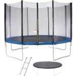 Trampoline � 360 cm bleu maxi eco - kangui - avec filet echelle couverture de protection