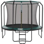 Trampoline � 366 cm avec filet de s�curit� et �chelle - charge max. 150 kg - noir vert - songmics