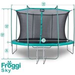 Trampoline dext�rieur froggi sky - 183cm norme ce - structure garantie 5 ans charge max : 100 kg