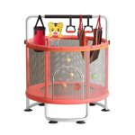 Trampoline pour enfants - flasidu - �150cm - filet de protection - balan�oire & panier - tige gymnastique ...