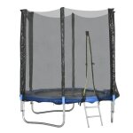 Sportnow - trampoline - acier - 180x180x200cm - bleu