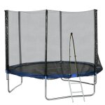 Trampoline - sportnow - ext�rieur enfant � 305 cm filet s�curit� poteaux rembourr�s �chelle - acier - ...