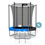 Trampoline ext�rieur classique �185 cm - 6ft - filet int�rieur matelas de protection r�versible et echelle ...