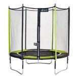 Kangui - trampoline de jardin 244 cm + filet de s�curit� jumpi vert / noir 250