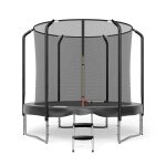Trampoline de jardin - jump4fun - luxury semi pro - 244 cm - noir - s�curit� incluse