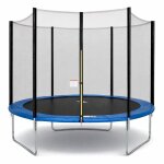 Trampoline kangui - bleu � 244 - 250 cm ? enfant ? filet de s�curit� ? certification ce & nf en 71?14 ...
