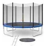 Trampoline kangui - bleu � 426?430 cm ? enfant ? �chelle & b�che ? certification ce & nf en 71?14