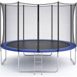 Trampoline kangui - bleu � 426?430 cm ? xxl ? enfant ? filet de s�curit� et �chelle ? certification ce ...