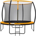 Songmics trampoline � 366 cm avec �chelle et filet de protection noir orange