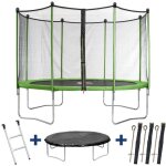Trampoline yoopi - � 4. 25 m - avec filet + echelle + couverture + kit dancrage