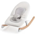 Transat bb finio - kinderkraft - blanc - evolutif - confortable - patins en bois de htre