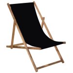 Transat de jardin - springos - chaise longue pliante en bois de plage - noir