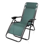 Transat en textilne de jardin chaise longue inclinable 165 x 112 x 65 cm vert avec coussin textilne ...