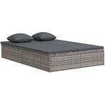 Transat - vidaxl - convertible - résine tressée - gris foncé - pliant et résistant à la décoloration Transat - vidaxl - convertible - résine tressée - gris foncé - pliant et résistant à la décoloration