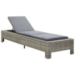 Vidaxl transat avec coussin gris rsine tresse