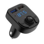 Transmetteur fm bluetooth 5. 0 - phonillico - adaptateur radio - 2 ports usb - mains libres - noir
