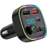 Transmetteur fm bluetooth - aweskmod - chargeur rapide 20w - 2 ports usb - mains libres - rvb