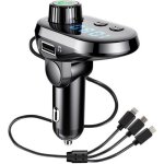 Transmetteurs fm sans fil bluetooth 5. 0 qumox 3 en 1 kit main libre voiture avec c�ble de charge pour ...