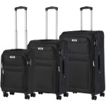 Travelz set de 3 valises souple - serrure tsa - set de bagages et expandeur - noir Travelz set de 3 valises souple - serrure tsa - set de bagages et expandeur - noir