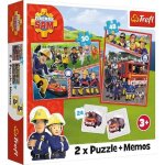 Trefl fireman sams team 1 : 2 jeu de m�moire puzzle avec h�ros du conte de f�es sam le pompier 24 m�mos ...