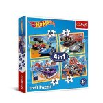 Trefl puzzle hot wheels - 4 puzzles ind�pendants multicolore d�s 3 ans (mod. 34627)