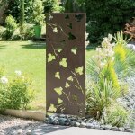 Treillage dcoratif mtal lierre - gris mat