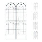 Relaxdays treillis jardin fer set de 2 cl�ture plante grimpante grille fleurs arceau rosier 180 x 50 ...