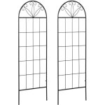 Treillis de jardin - outsunny - lot de 2 supports pour plantes grimpantes - mtal poxy noir - 51x152cm ...