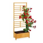 Relaxdays jardinière avec treillis en hauteur bac rectangulaire bois avec tuteur hxlxp: env. 171x71x315 ... Relaxdays jardinière avec treillis en hauteur bac rectangulaire bois avec tuteur hxlxp: env. 171x71x315 ...