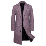 Trench - casual - manteau long slim - violet - mode daffaires - pour homme